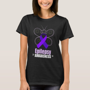 Butterfly Epilepsy Ribbon Epilepsie Ziekte Awaren T-shirt