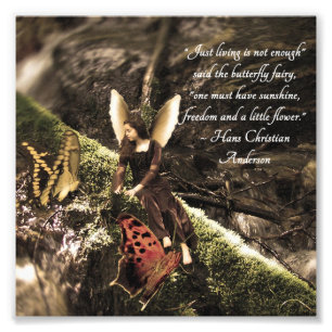 Butterfly Fairy Hans Anderson Quote Foto afdrukken Afdruk