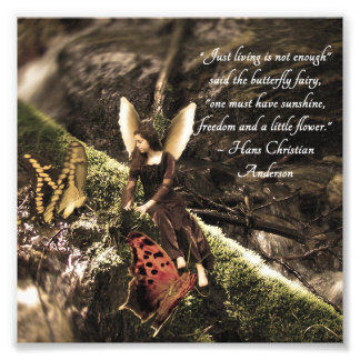 Butterfly Fairy Hans Anderson Quote Foto afdrukken Afdruk