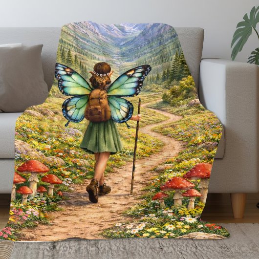 Butterfly Fairy Mountain Hiker | Fairycore Flower Fleece Deken