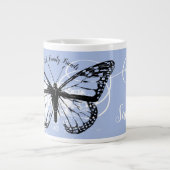 Butterfly Faith Family Friends Blue Monogramed Extra Grote Beker (Voorkant)