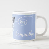 Butterfly Faith Family Friends Blue Monogramed Extra Grote Beker (Rechts)