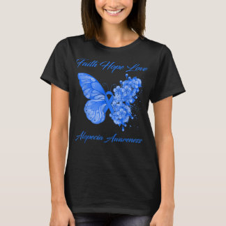 Butterfly Faith Hope Love Alopecia Awareness T-shirt