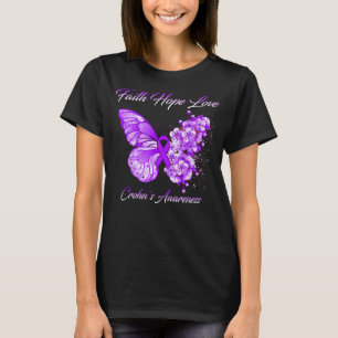 Butterfly Faith Hope Love Crohn_s Awareness T-shirt
