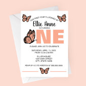 Butterfly First Birthday Invitation