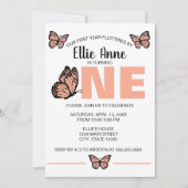 Butterfly First Birthday Invitation (Devant)