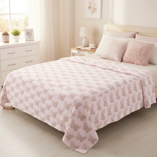 Butterfly Fleece Blanket Deken