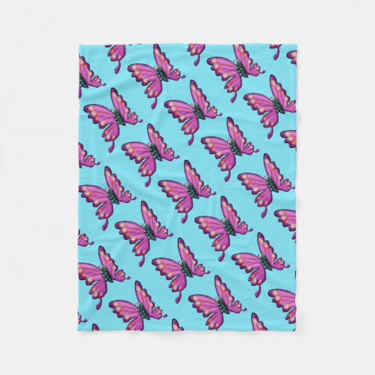 Butterfly Fleece Deken (Voorkant)