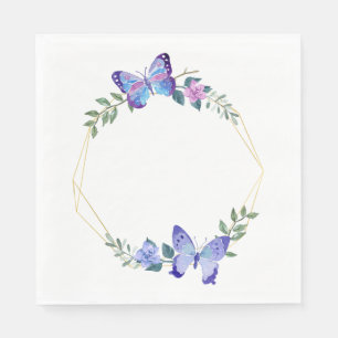 Butterfly Floral Blue Wedding Vrijgezellenfeest Sp Servet