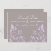 Butterfly Floral Enregistrer la date Carte postale (Devant / Derrière)