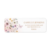 Butterfly Floral Garden Baby shower Etiket (Voorkant)