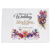 Butterfly Floral Gift Bag -Customization Available Groot Cadeauzakje (Voorkant)