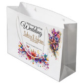 Butterfly Floral Gift Bag -Customization Available Groot Cadeauzakje (Achterkant Gekanteld)