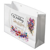 Butterfly Floral Gift Bag -Customization Available Groot Cadeauzakje (Voorkant Gekanteld)