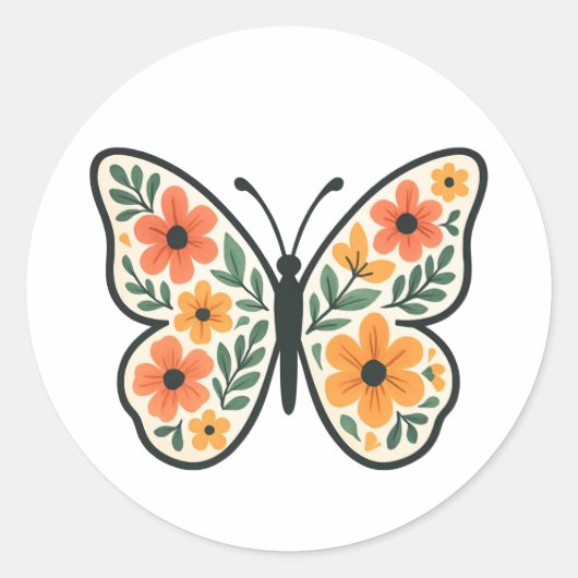 Butterfly Floral  Stickers (Voorkant)