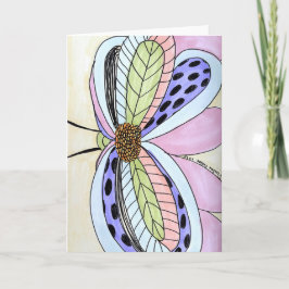 Butterfly Flower Blank Kaart
