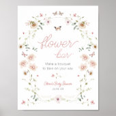 Butterfly Flower Bouquet Bar Poster (Voorkant)