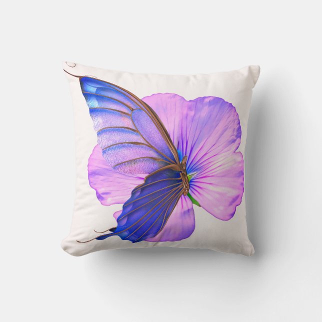 Butterfly Flower Throw Pillow Kussen (Voorkant)