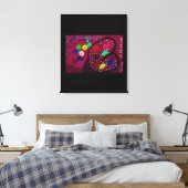 Butterfly Flowering Rose Tree  Canvas Afdruk (Insitu (Slaapkamer))