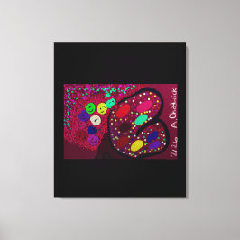 Butterfly Flowering Rose Tree  Canvas Afdruk