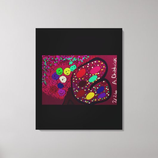 Butterfly Flowering Rose Tree  Canvas Afdruk (Voorkant)