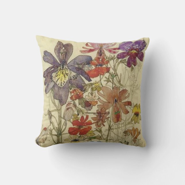 Butterfly Flowers door Charles Mackintosh Kussen (Voorkant)