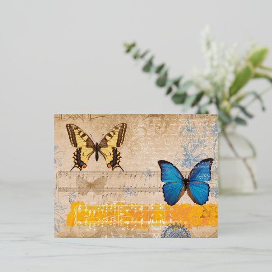 Butterfly Folie Feestdagen Briefkaart (Staand Voorkant)