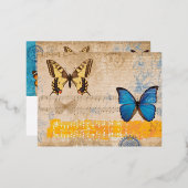 Butterfly Folie Feestdagen Briefkaart (Voorkant / Achterkant)