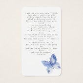 Butterfly Foto Funeral Memorial Prayer Kaart (Achterkant)