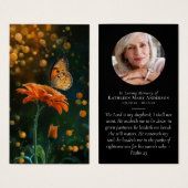 Butterfly Foto Memorial Prayer Kaart (Voorkant /achterkant)