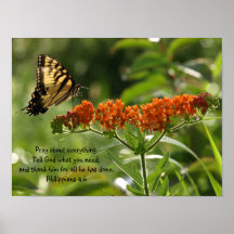 Butterfly Foto Philippians Bible Verse poster