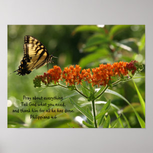 Butterfly Foto Philippians Bible Verse poster