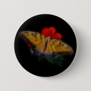 Butterfly Fractal Tiger Swallowtail Ronde Button 5,7 Cm