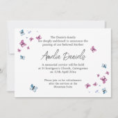 Butterfly Funeral Announcement Kaart (Voorkant)