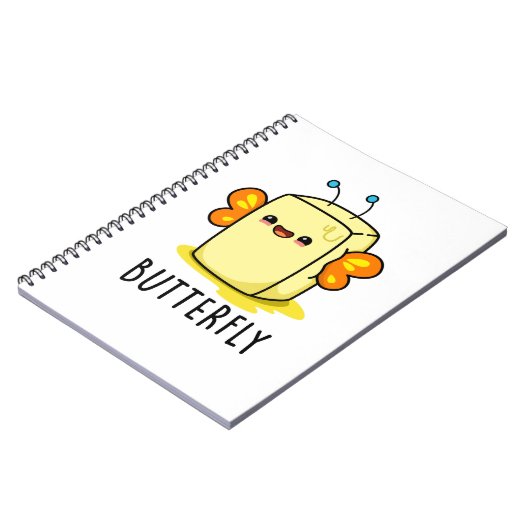 Butterfly Funny Butter met Wings Pun Notitieboek (Linkerzijde)