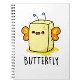 Butterfly Funny Butter met Wings Pun Notitieboek (Voorkant)