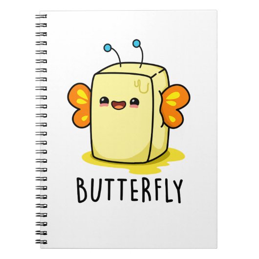 Butterfly Funny Butter met Wings Pun Notitieboek (Voorkant)
