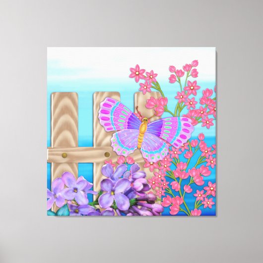 Butterfly Garden 3D Whimsey Canvas Afdruk (Voorkant)