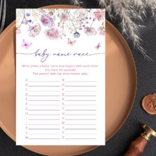 Butterfly Garden Baby Naam Race Baby shower Game