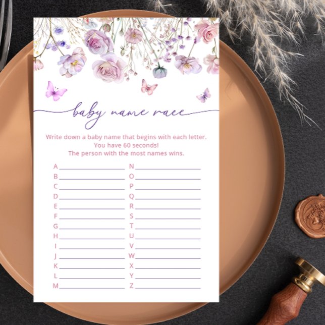 Butterfly Garden Baby Naam Race Baby shower Game (Creator heeft geüpload)