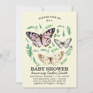 Butterfly Garden Baby shower Greenery baby invite Feestdagenkaart