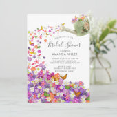 Butterfly Garden Bruids Douche Uitnodiging (Staand voorkant)