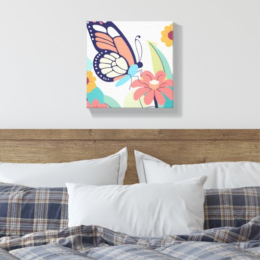 Butterfly Garden Canvas Afdruk (Insitu (Slaapkamer))