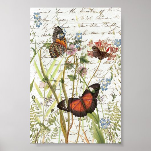  Butterfly Garden Collage Poster (Voorkant)
