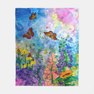 Butterfly Garden Fleece Blanket Deken