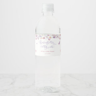 Butterfly Garden Floral Baby shower Waterfles Etiket