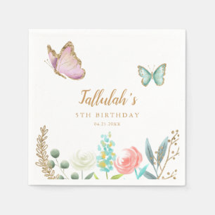 Butterfly Garden Girl Birthday Party Servet