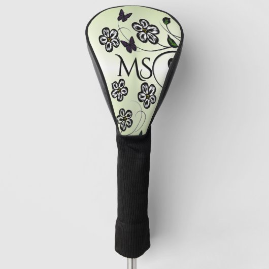 Butterfly Garden Green Personal Golfheadcover (Voorkant)