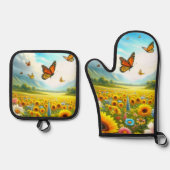 Butterfly Garden Ovenwant & Pannenlap Set (Voorkant)