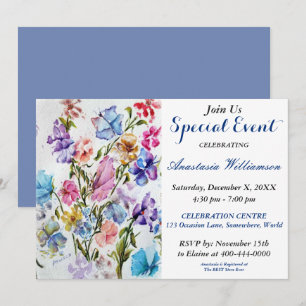 BUTTERFLY GARDEN PARTY EVENT INVITE KAART